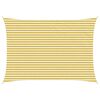 vidaXL Toldo Vela Amarillo y blanco 3,5 x 5 m HDPE