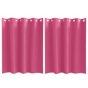 vidaXL Cortinas Opacas con Anillas 2 pcs Rosa Brillante 140 x 140 cm