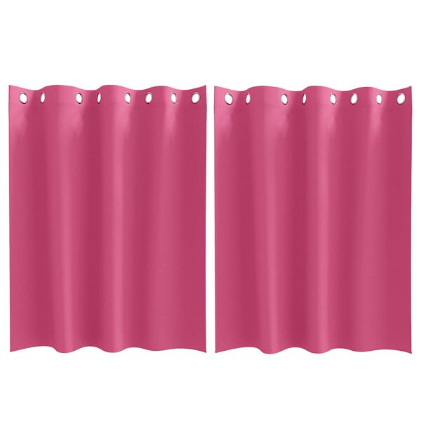 vidaXL Cortinas Opacas con Anillas 2 pcs Rosa Brillante 140 x 140 cm