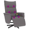 vidaXL Sill&oacute;n reclinable de masaje con reposapi&eacute;s cuero sint&eacute;tico gris