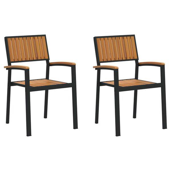 vidaXL Silla de Jardín 2 pcs Marrón 56 x 57 x 87cm