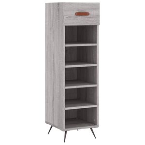 vidaXL Zapatero madera de ingenier&iacute;a gris Sonoma 30x35x105 cm