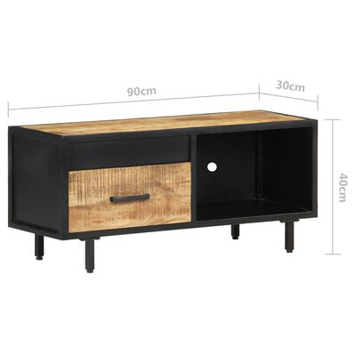 vidaXL Mueble para TV de madera maciza de mango rugosa 90x30x40 cm