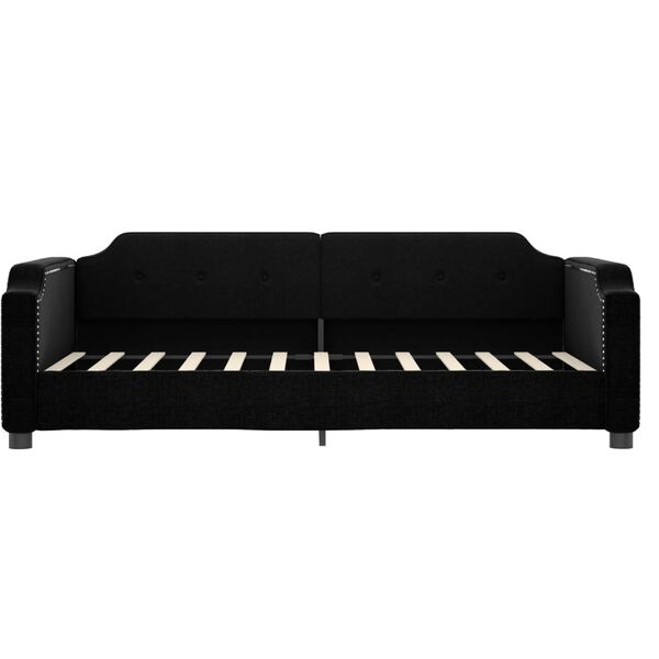 vidaXL Sof&aacute; cama sin colch&oacute;n tela negro 90x200 cm