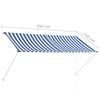vidaXL Toldo retráctil 250x150 cm azul y blanco