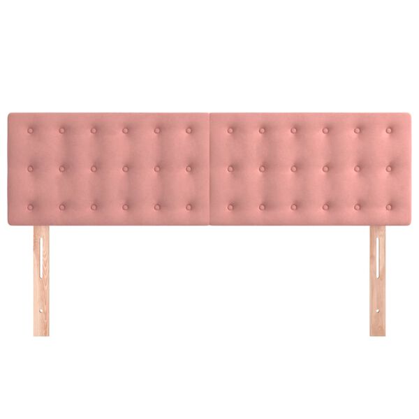 vidaXL Cabeceros terciopelo rosa 144x5x78/88 cm
