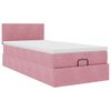 vidaXL Estructura cama otomana colch&oacute;n terciopelo rosa 80x200cm
