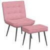 vidaXL Sill&oacute;n de relax con reposapi&eacute;s terciopelo rosa