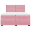 vidaXL Cama box spring con colch&oacute;n terciopelo rosa 200x200 cm