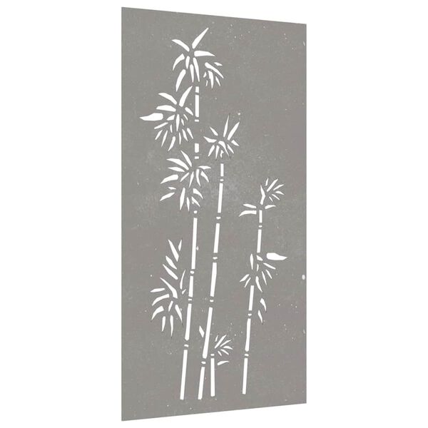 vidaXL Adorno de pared de jard&iacute;n acero corten dise&ntilde;o bamb&uacute; 105x55 cm