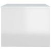 vidaXL Mesa de centro madera contrachapada blanco brillo 80x50x40 cm