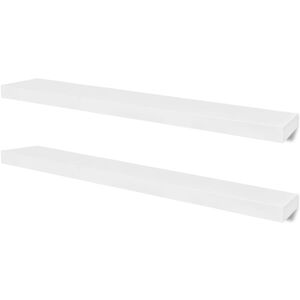 vidaXL Estantes flotantes de pared 2 uds MDF blanco para libros/DVD