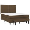 vidaXL Cama box spring con colch&oacute;n tela marr&oacute;n oscuro 140x200 cm