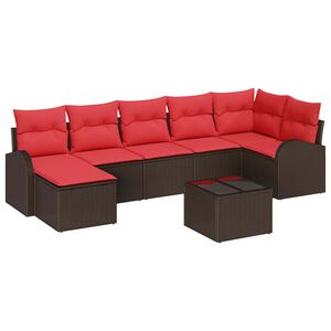 vidaXL Conjunto de sof&aacute; de jard&iacute;n 8 uds. Marr&oacute;n