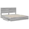 vidaXL Cama con almacenamiento con cabecera Gris Sonoma 180 x 200 cm