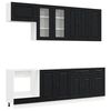vidaXL Unidad de cocina KALMAR 8 pcs Negro Madera de ingenier&iacute;a