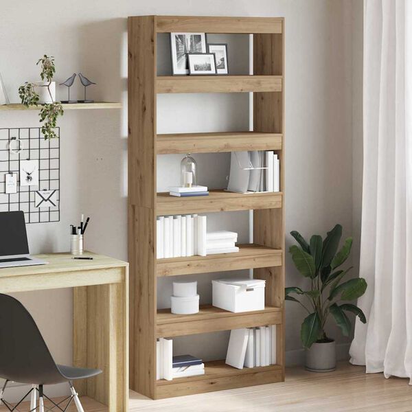 vidaXL Librer&iacute;a Roble artesanal 80 x 30 x 198 cm Madera de ingenier&iacute;a
