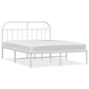 vidaXL Estructura cama sin colch&oacute;n con cabecero metal blanco 160x200cm