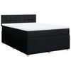 vidaXL Cama box spring con colch&oacute;n tela negro 160x200 cm