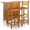 vidaXL Juego muebles de bar para jard&iacute;n 3 pzas madera maciza de acacia