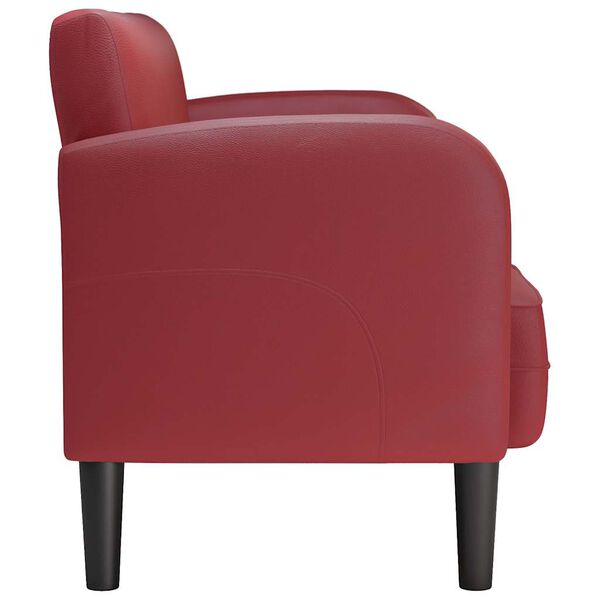 vidaXL Sof&aacute; Loveseat rojo vino 110 cm cuero sint&eacute;tica
