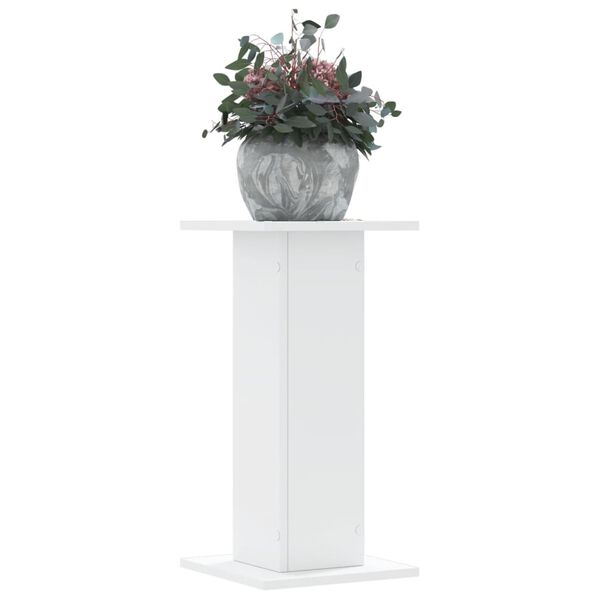 vidaXL Soportes de plantas 2 uds madera ingenier&iacute;a blanco 30x30x60 cm