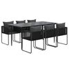 vidaXL Juego de comedor para jard&iacute;n 7 piezas negro