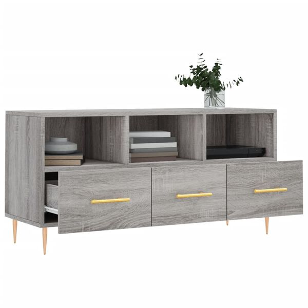 vidaXL Mueble de TV madera de ingeniería gris Sonoma 102x36x50 cm
