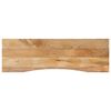 vidaXL Tablero escritorio con curva madera mango rugosa 160x50x2,5 cm