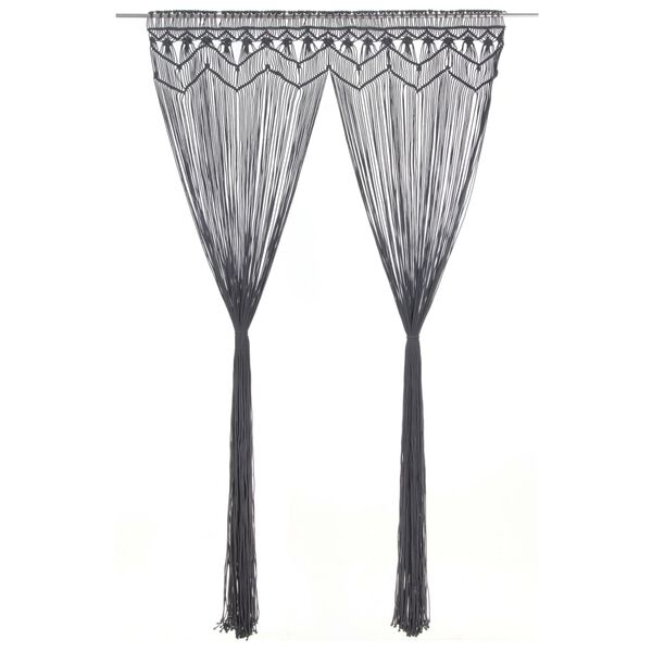 vidaXL Cortina de macramé algodón gris antracita 140x240 cm