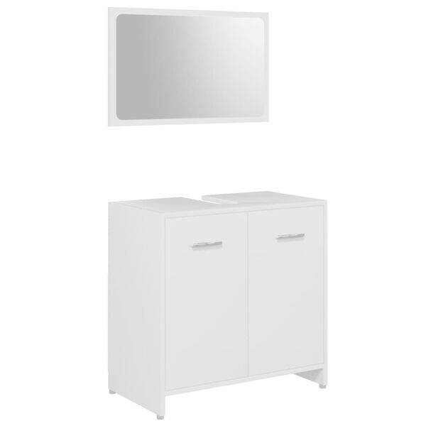 vidaXL Conjunto de muebles de ba&ntilde;o 3 pzas madera contrachapada blanco