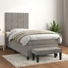 vidaXL Cama box spring con colch&oacute;n terciopelo gris claro 100x200 cm