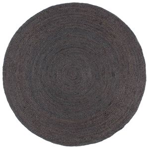 vidaXL Alfombra de yute tejida a mano redonda gris oscuro 180 cm