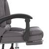 vidaXL Silla de oficina reclinable masaje cuero sint&eacute;tico gris