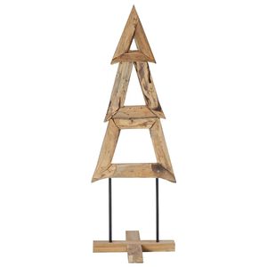 vidaXL Árbol de Navidad Marrón 120 cm Madera de teca maciza