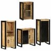 vidaXL Juego de muebles de ba&ntilde;o 4 pcs Marr&oacute;n Madera de mango s&oacute;lido