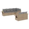 vidaXL Set sof&aacute;s de jard&iacute;n 7 piezas y cojines rat&aacute;n sint&eacute;tico beige