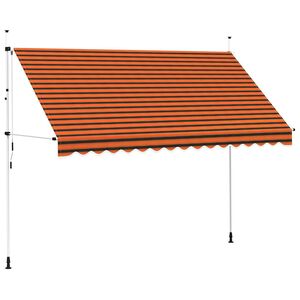 vidaXL Toldo manual retr&aacute;ctil naranja y marr&oacute;n 350 cm