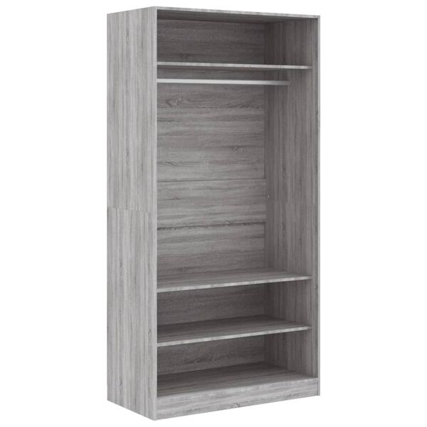 vidaXL Armario de madera contrachapada gris Sonoma 100x50x200 cm
