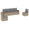 vidaXL Juego de sof&aacute;s jard&iacute;n con cojines 6 pzas rat&aacute;n sint&eacute;tico beige