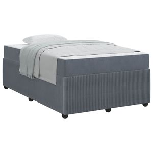 vidaXL Estructura de cama con colch&oacute;n Gris oscuro 120 x 200 cm tela