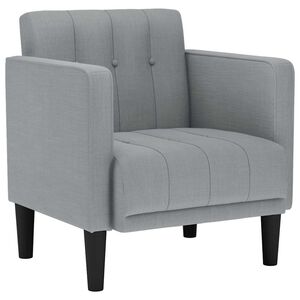 vidaXL Sill&oacute;n con reposabrazos, tela gris claro, 53 cm