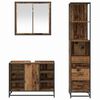 vidaXL Juego de muebles de ba&ntilde;o con caj&oacute;n 3 pcs Madera envejecida