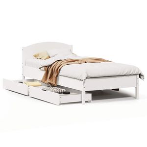 vidaXL Estructura cama sin colch&oacute;n madera maciza pino blanca 100x200cm