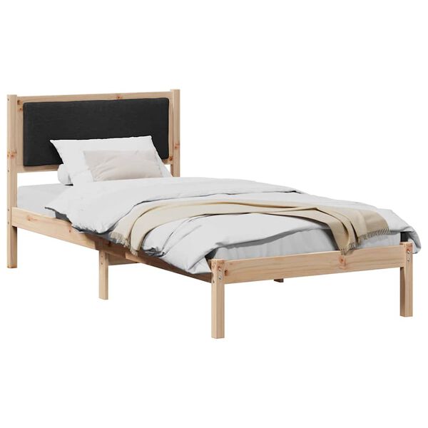 vidaXL Estructura de cama Negro 90 x 200 cm Madera de pino macizo