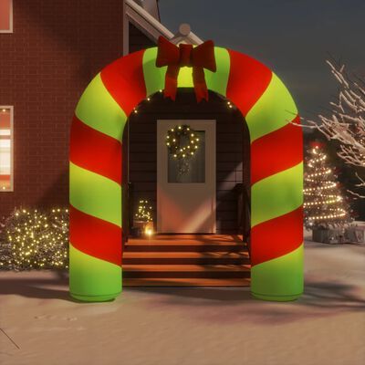 vidaXL Puerta de arco inflable de Navidad con LED 270 cm