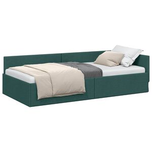 vidaXL Estructura de cama en esquina Verde oscuro 90 cm x 200 cm