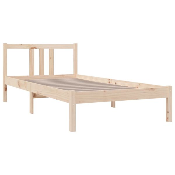 vidaXL Estructura cama individual sin colch&oacute;n madera maciza 90x190 cm