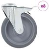 vidaXL Ruedas giratorias con agujero pasador 8 unidades 125 mm
