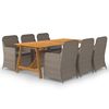 vidaXL Juego de comedor para jard&iacute;n 7 piezas marr&oacute;n
